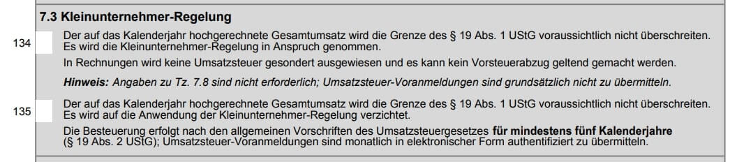 Formular-Steuern-Kleinunternehmer-Regelung