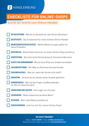 Checkliste Start in den Online-Handel