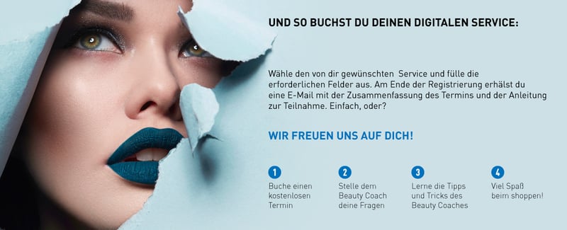 Grafik Frau mit Text zum digitalen Service