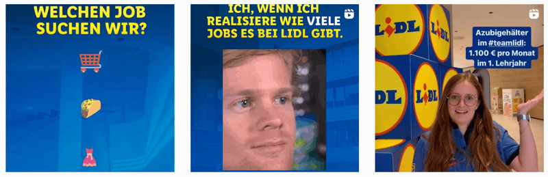 Screenshot Lidl Karriere Instagram