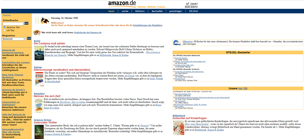 Screenshot Amazon 1999