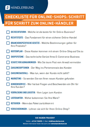 Checkliste Start in den Online-Handel