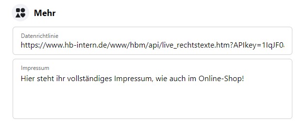 Einstellhinweis Facebook