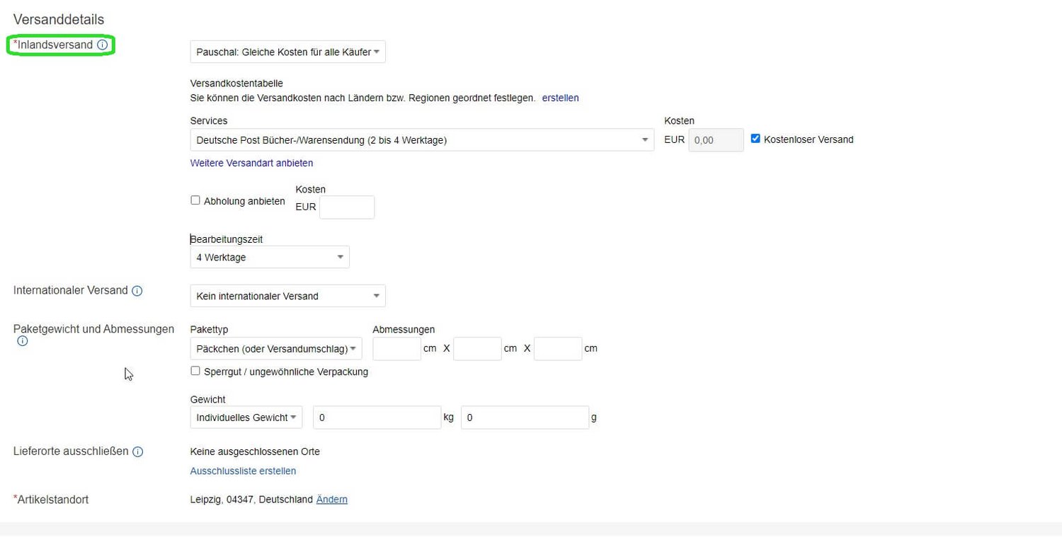 Ebay Versand Ins Ausland Nachträglich ändern