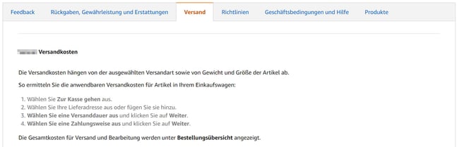 Screenshot Amazon Backend