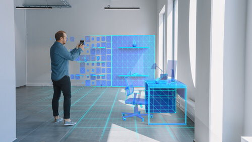 Virtuelle Darstellung von Möbeln im Raum