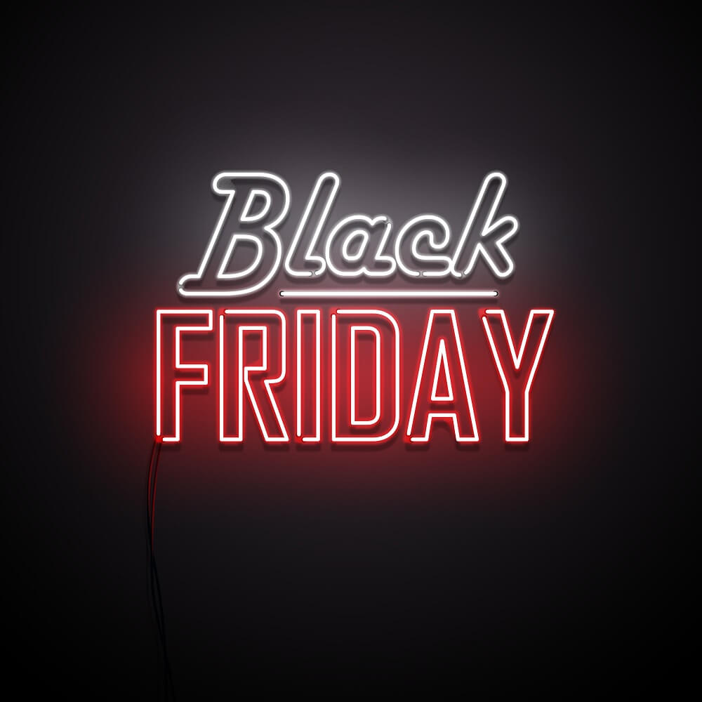 Black Friday Neon Schriftzug