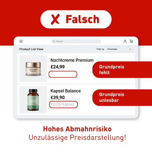 Grundpreis fehlerhaftes Beispiel