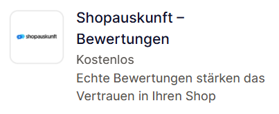 Shopify Shopauskunft App