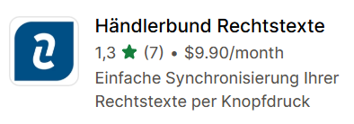 Shopify Händlerbund App
