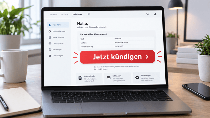 Beispiel Kündigungsbutton